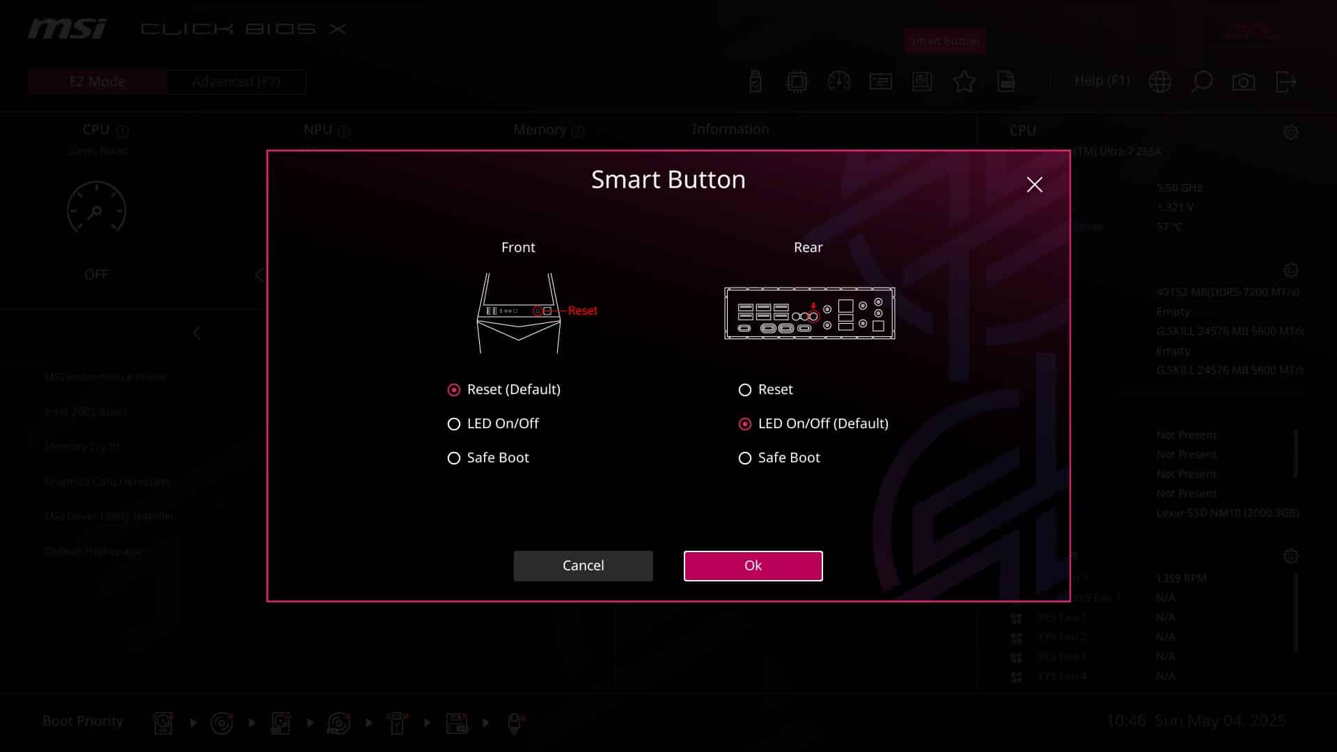 MSI MPG Z890 Carbon - bios