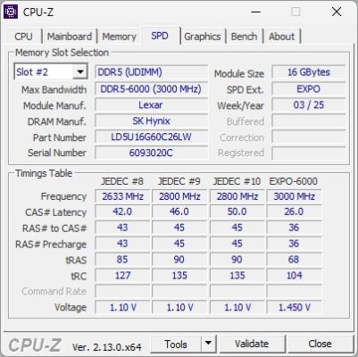 Ram LEXAR 6000CL26