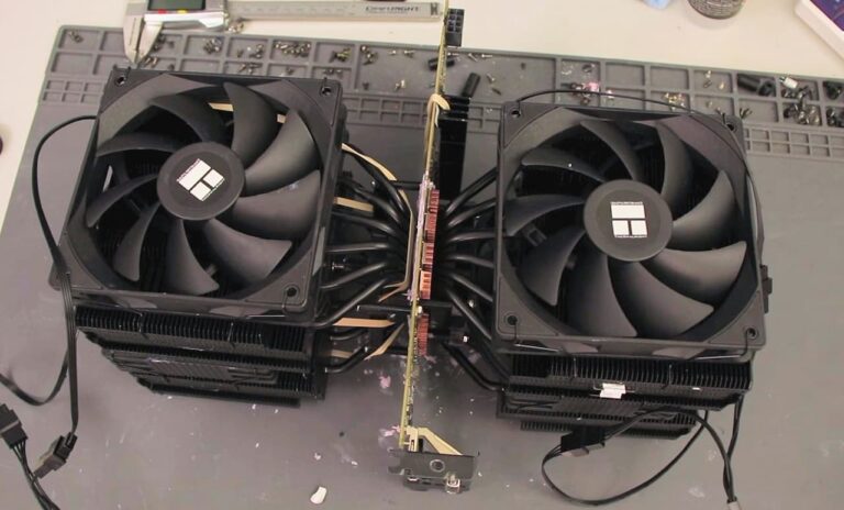 Il monte deux ventirads dual tower pour refroidir une RTX 2060 !