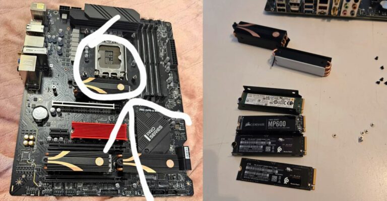 Il achète une carte Z690 à 50 $ et se retrouve avec 1600 $ de SSD !