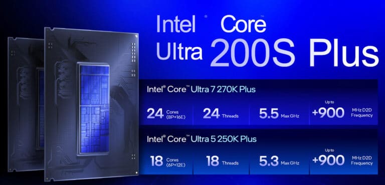 Intel annonce les nouveaux processeurs Intel Core Ultra 200S Plus
