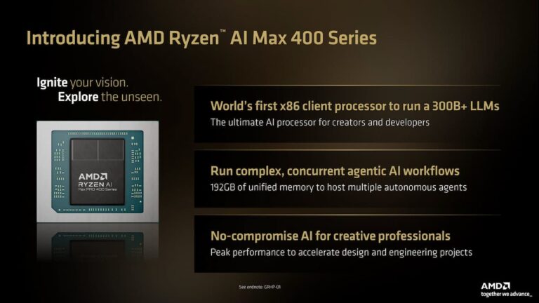 Ryzen AI Max 400 : les mêmes, mais supportant plus de RAM et plus rapides