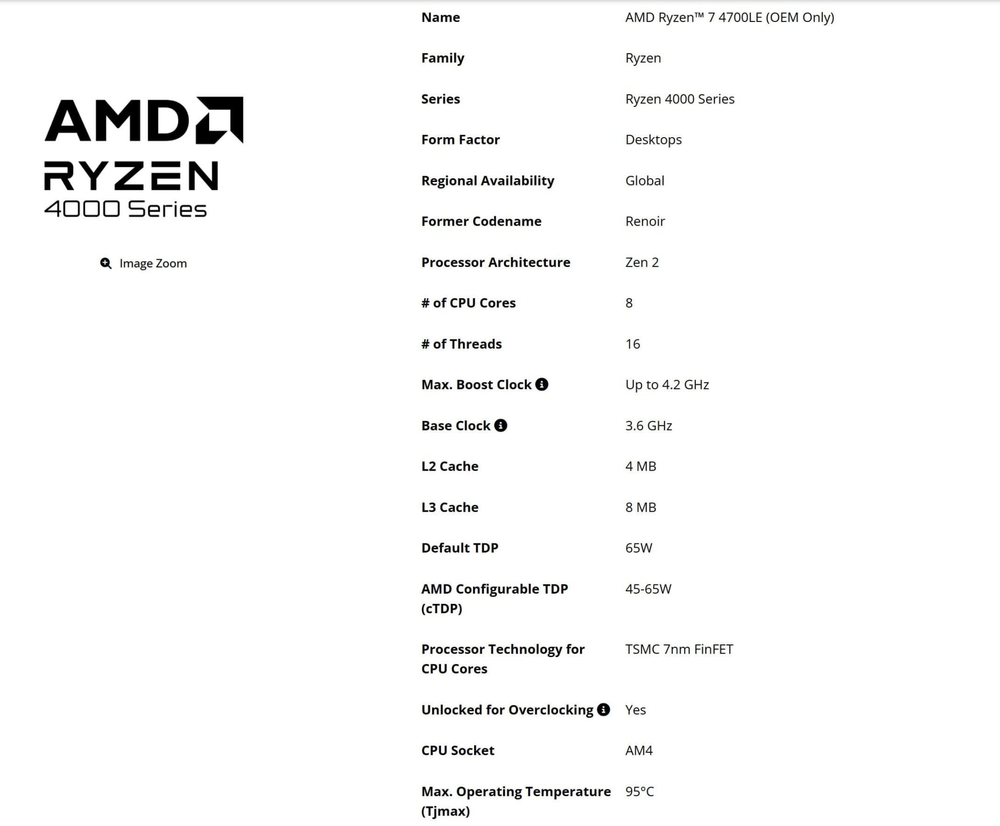 AMD Ryzen 7 4700LE