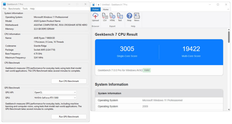 Lancement de Geekbench 7