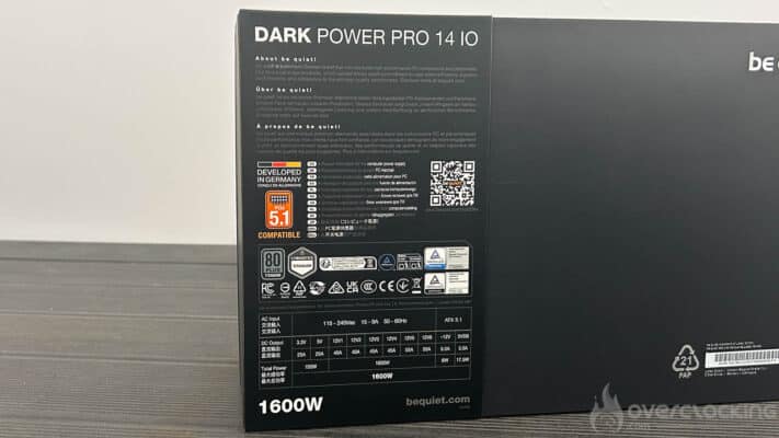 Be quiet! Dark Power Pro 14 IO 1600W emballage