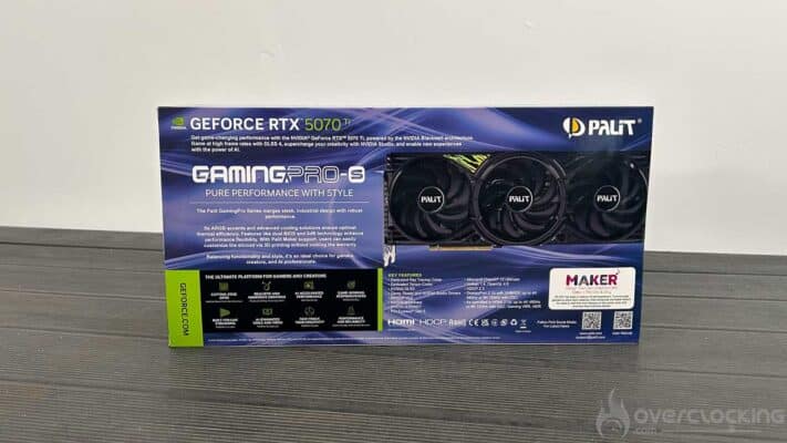 Palit RTX 5070Ti GamingPro-S emballage