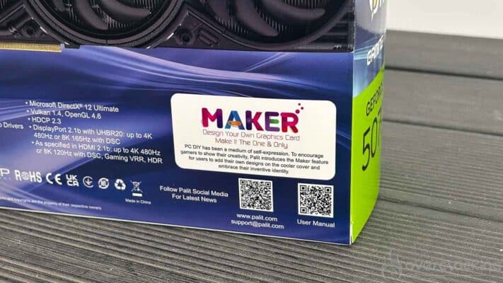 Palit RTX 5070Ti GamingPro-S certification Palit MAKER