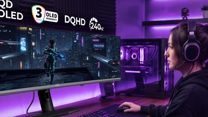 AOC lance deux moniteurs QD-OLED UltraWide et SuperWide à 999 €