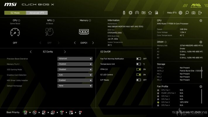 B850M Mortar Max WiFi