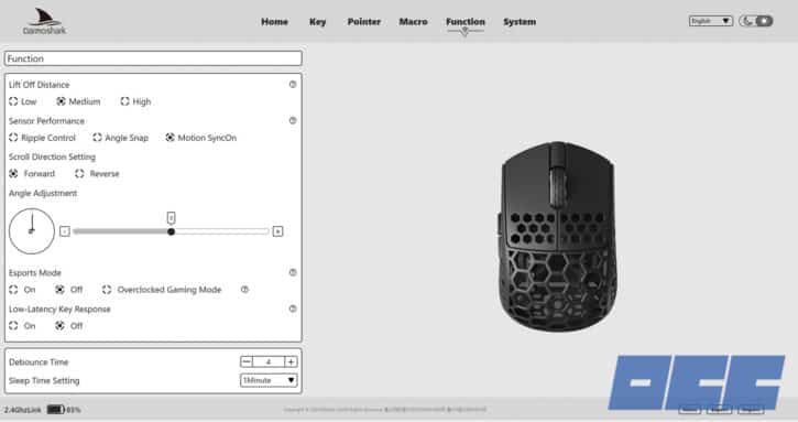 Logiciel de contrôle DarmoShark M5 AIR