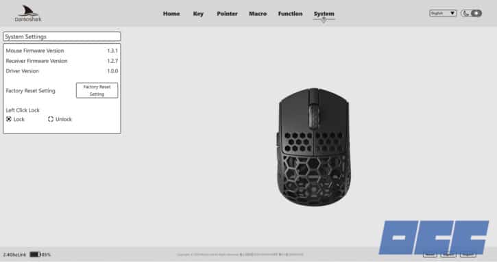 Logiciel de contrôle DarmoShark M5 AIR