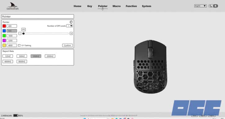 Logiciel de contrôle DarmoShark M5 AIR