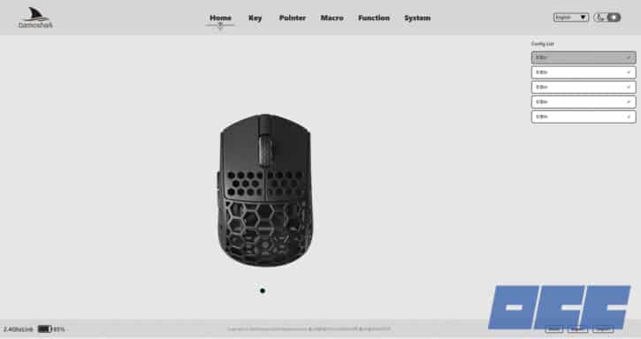 Logiciel de contrôle DarmoShark M5 AIR