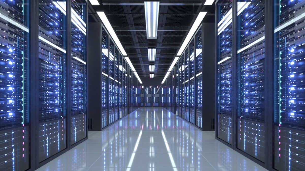 An image showing the inside of a data center.