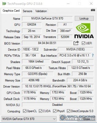 KFA2 GTX 970 EXOC OC gpuz