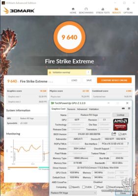 RX Vega 56 flashée 3DMark FireStrike Extreme