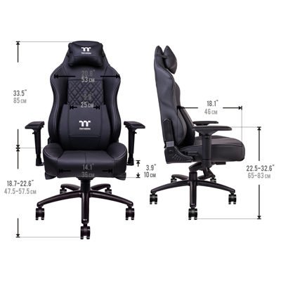 Thermaltake X Comfort Real Leather dimensions