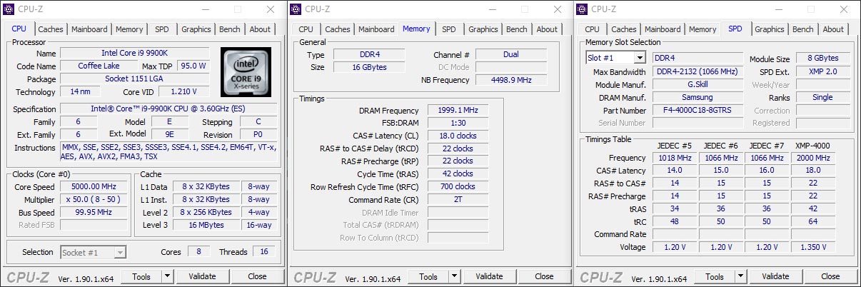 GSKILL 4000 MHz CL18 sur du Intel Z390